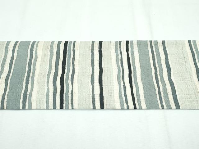 平和屋着物*極上 夏物 九寸名古屋帯 横段文 麻 逸品 未使用 CZAA3063s5