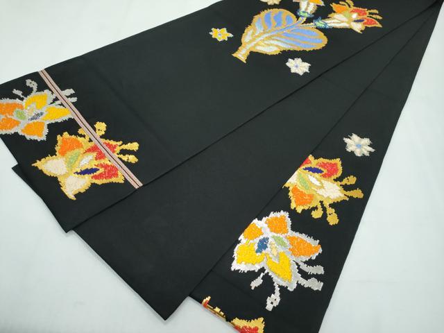 平和屋着物●最高級 龍村平蔵製 六通柄 本袋帯 モール一房文 黒地 金銀糸 逸品 CZAA3070s5
