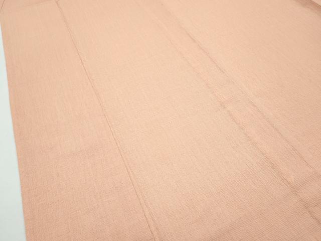 平和屋本店▽極上 白鷹お召 単衣 色無地 洒落柿色 小松紀夫作 証紙付き 逸品 未使用 CZAA3102s5