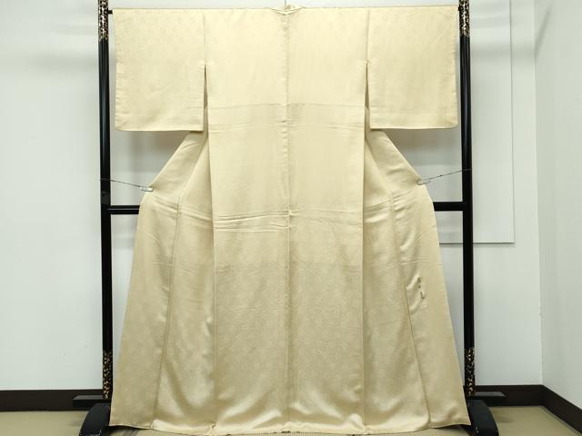 平和屋本店●極上 皇室献上作家 藤井寛監修 色無地 紗綾形花地紋 枯色 逸品 CZAA5786s6