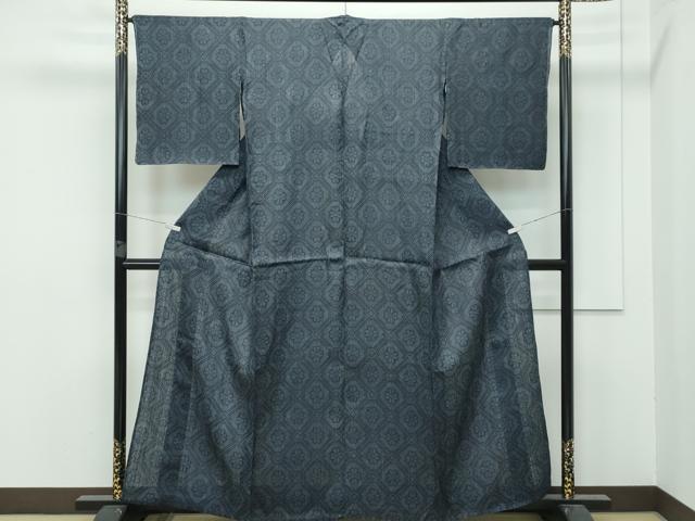 平和屋本店■極上 夏物 重要無形文化財 本場宮古上布 格子草花文 証紙付き 苧麻 逸品 未使用 CZAA3121s5