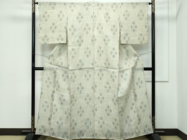 平和屋本店■超希少 夏物 重要無形文化財 本場宮古上布 白宮古 蒸栗色地 苧麻 逸品 未使用 CZAA3125s5