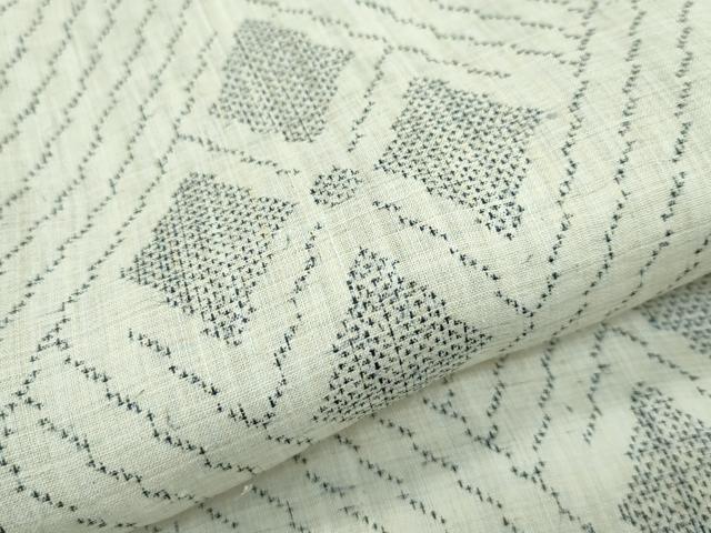 平和屋本店■超希少 夏物 重要無形文化財 本場宮古上布 白宮古 蒸栗色地 苧麻 逸品 未使用 CZAA3125s5