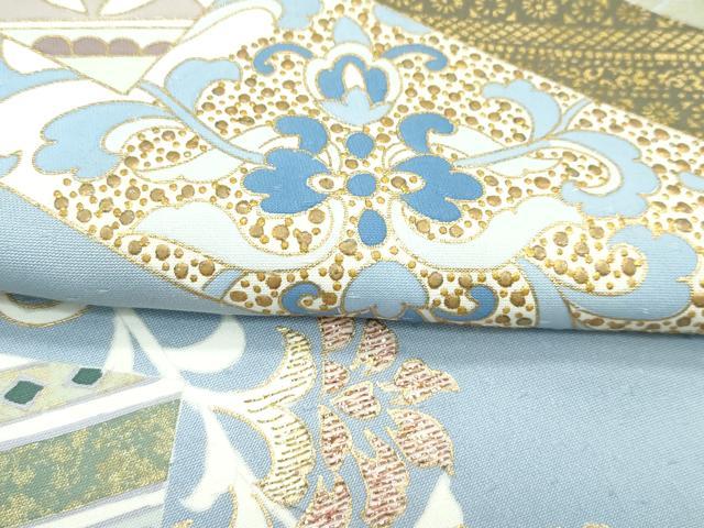 平和屋本店■極上 創業460年・千總 色留袖 刺繍 正倉院花唐草文 金彩 青磁鼠色地 高島屋扱い 逸品 CZAA3126s5