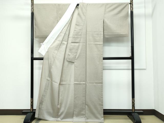 平和屋着物*極上 夏物 本場大島紬 夏大島 編格子 灰汁色地 さが美扱い 寿紬工場 証紙付き 逸品 CZAA3144s5