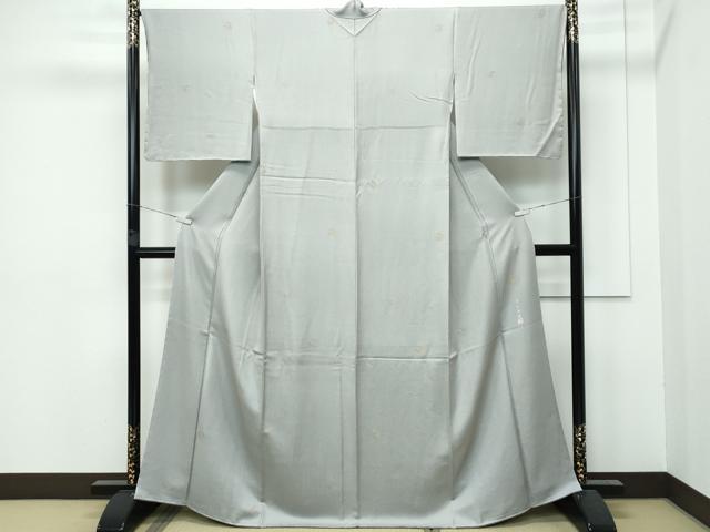 平和屋着物●極上 伝統工芸士 寺山存男 江戸小紋 毛萬筋 藍海松茶×砂色 寿光織 本金 反端付き 逸品 未使用 CZAA3150s5
