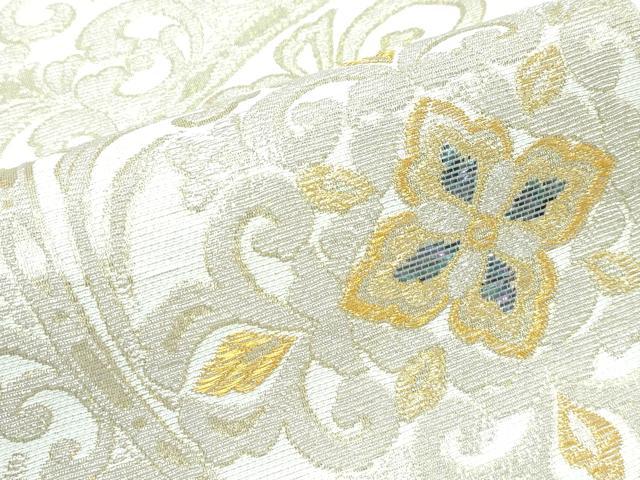 平和屋着物●極上 西陣 華翔苑 藤本仁 六通柄袋帯 正倉院花唐草文 金銀糸 証紙付き 逸品 新品 CZAA3188s5