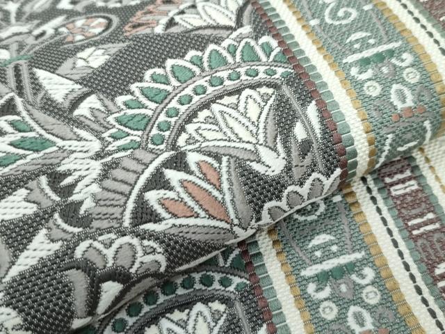 平和屋着物■極上 本場筑前博多織 八寸名古屋帯 壁画文様 逸品 CZAA3195s5