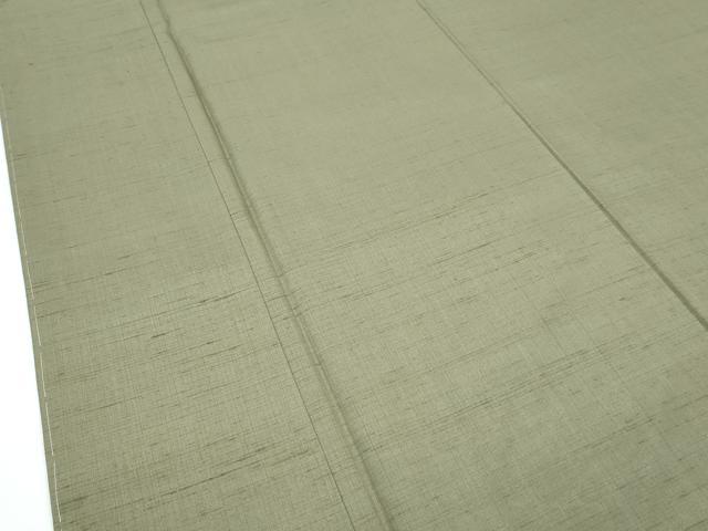 平和屋着物●極上 男性 紬 アンサンブル 色無地 黄海松茶色 逸品 未使用 CZAA3227s5