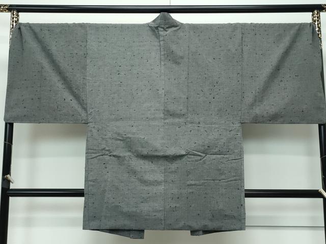 平和屋着物■極上 男性 髭紬 アンサンブル キングサイズ 色無地 藍媚茶色 逸品 CZAA3238s5