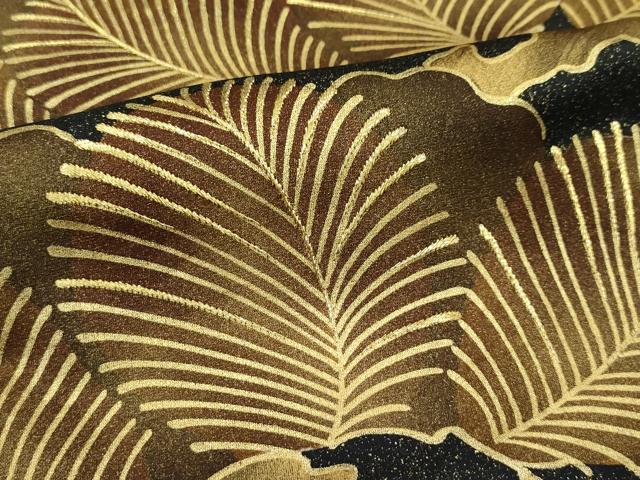 平和屋本店●極上 ジャパンオートクチュール 渡辺雪三郎 訪問着 刺繍 松 黒地 金彩 逸品 CZAA5557s6