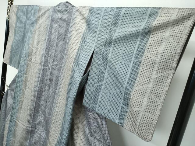 平和屋本店●極上 紬 総刺繍 中国三大刺繍 スワトウ刺繍 竹並び 逸品 CZAA5715s6