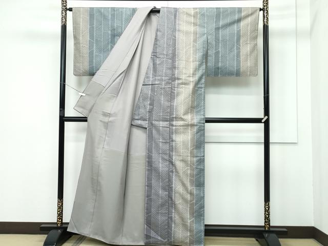 平和屋本店●極上 紬 総刺繍 中国三大刺繍 スワトウ刺繍 竹並び 逸品 CZAA5715s6