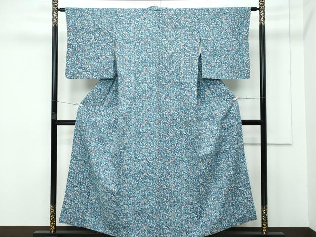 平和屋本店●極上 本場琉球紅型 小紋 草花文 逸品 CZAA3279s5
