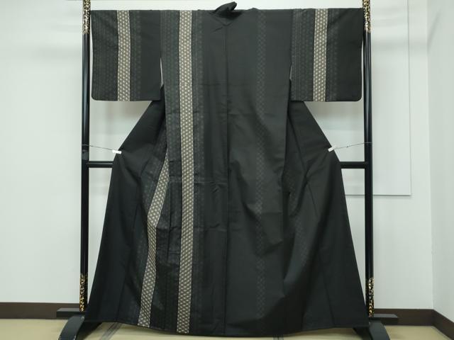 平和屋本店■極上 訪問着 本場大島紬地 刺し子 麻の葉間道 逸品 CZAA3336s5