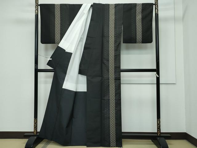 平和屋本店■極上 訪問着 本場大島紬地 刺し子 麻の葉間道 逸品 CZAA3336s5