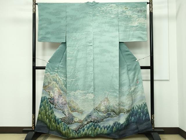 平和屋本店■極上 吉乃一廉 幻の辻が花 訪問着 辻が花 絞り 暈し染め 銀通し地 逸品 CZAA3351s5