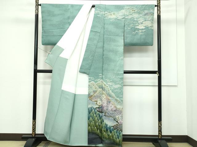 平和屋本店■極上 吉乃一廉 幻の辻が花 訪問着 辻が花 絞り 暈し染め 銀通し地 逸品 CZAA3351s5