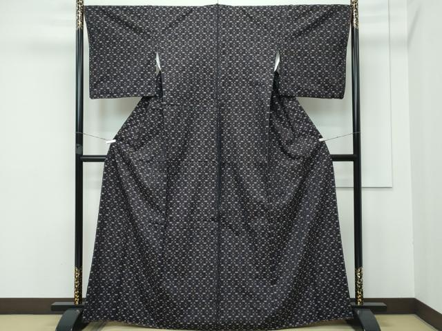 平和屋本店■極上 本場琉球 読谷山花織 紬地 蝋色地 逸品 未使用 CZAA3389s5