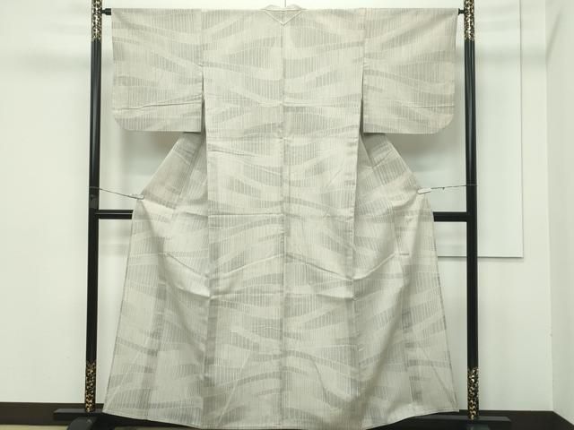 平和屋着物*極上 夏物 結城紬 夏結城 100亀甲 横段文 亜麻色地 逸品 CZAA3410s5