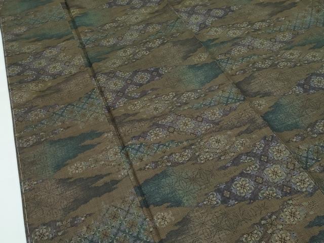 平和屋着物■極上 本場大島紬 泥染め 9マルキ 草花霞文 水間輝利作 健勝苑扱い 証紙付き 逸品 未使用 CZAA3419s5