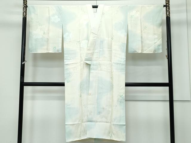 平和屋着物●上質な長襦袢 袷 草花文 梅地紋 暈し染め 逸品 未使用 CZAA3427s5