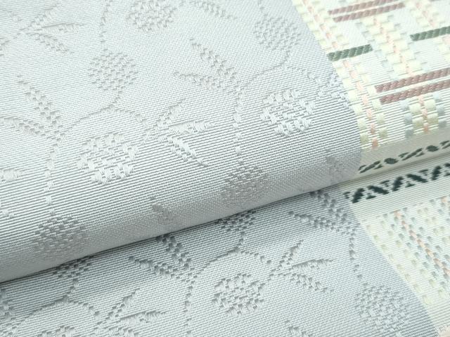 平和屋着物■極上 本場筑前博多織 八寸名古屋帯 草花文 逸品 CZAA3455s5