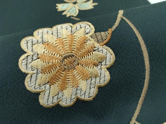 平和屋着物●極上 両面 半幅帯 総刺繍 草花文 逸品 CZAA3481s5