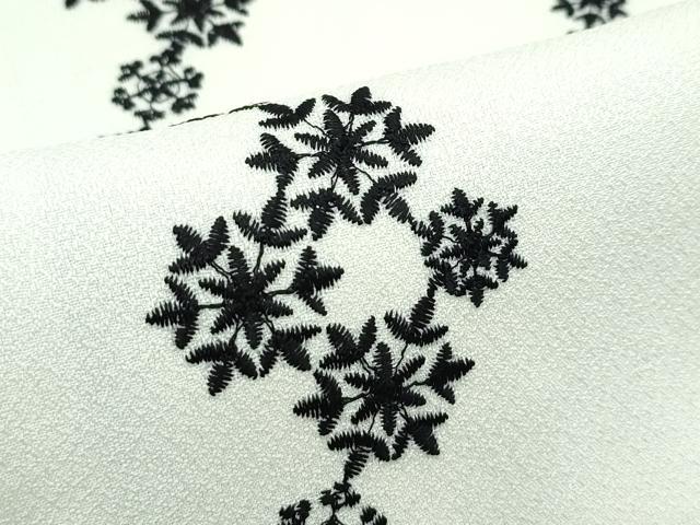 平和屋着物●極上 両面 半幅帯 総刺繍 草花文 逸品 CZAA3481s5