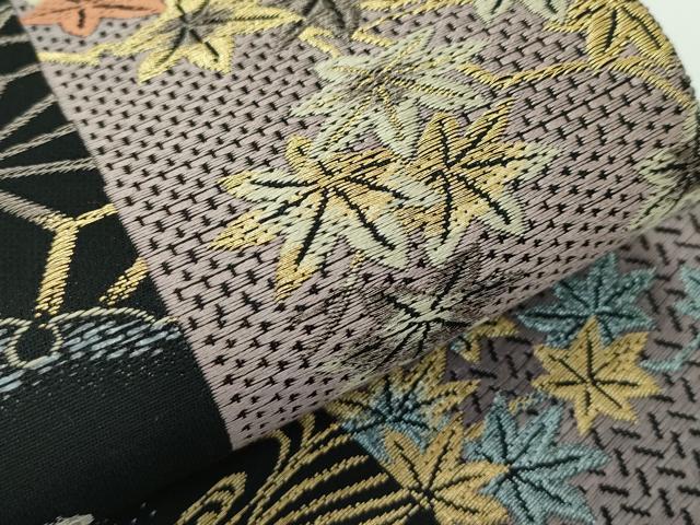平和屋着物■極上 両面 半幅帯 唐織 兎 雪輪草花文 リボン織 金糸 やまと誂製 逸品 未使用 CZAA3484s5