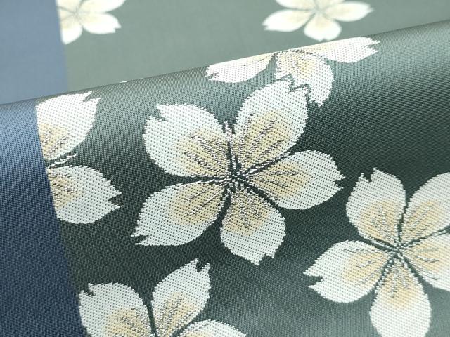 平和屋着物●極上 世界的人形師 辻村寿三郎 ジュサブロー 六通柄袋帯 舞桜文 金糸 岩井茶色地 逸品 CZAA3492s5