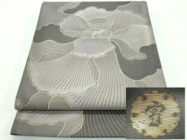 平和屋着物●極上 ジャパンオートクチュール 渡辺雪三郎 六通柄袋帯 牡丹 金糸 逸品 CZAA3498s5