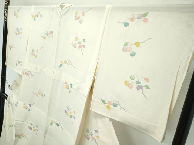平和屋本店■極上 夏物 京都祇園の老舗 ぎをん齋藤 小紋 絽 成り物 銀彩 砥粉色地 たとう紙付き 逸品 CZAA3585s5
