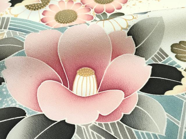 平和屋着物●極上 訪問着 流水草花文 暈し染め 金彩 逸品 CZAA3590s5