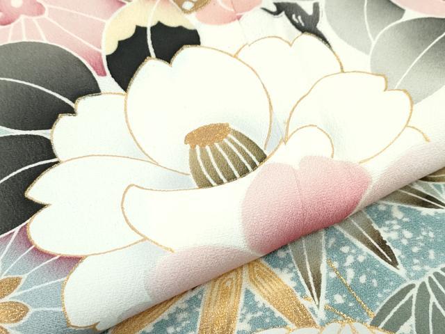 平和屋着物●極上 訪問着 流水草花文 暈し染め 金彩 逸品 CZAA3590s5