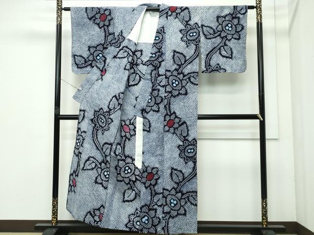 平和屋着物∴極上 夏物 浴衣 有松鳴海絞り 草花文 綿 逸品 CZAA3618s5