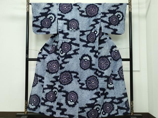 平和屋着物∴極上 夏物 浴衣 有松鳴海絞り 霞花文 綿 逸品 CZAA3619s5
