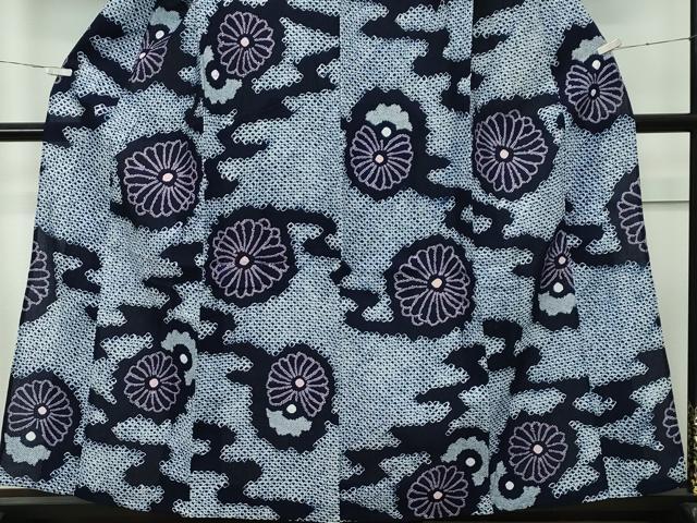 平和屋着物∴極上 夏物 浴衣 有松鳴海絞り 霞花文 綿 逸品 CZAA3619s5