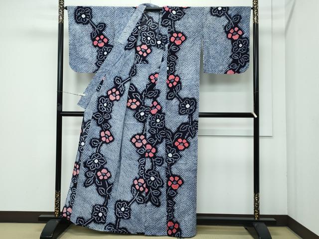 平和屋着物∴極上 夏物 浴衣 有松鳴海絞り 草花文 綿 逸品 未使用 CZAA3621s5
