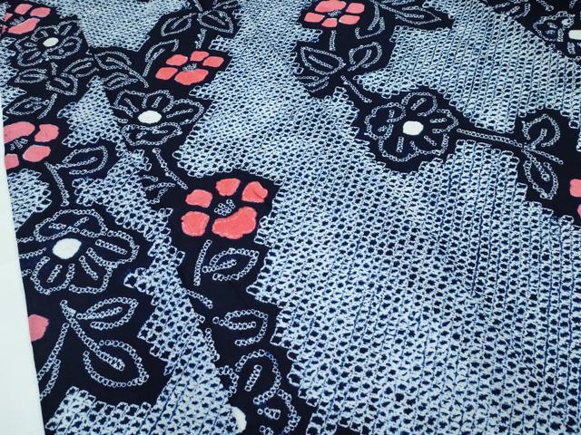 平和屋着物∴極上 夏物 浴衣 有松鳴海絞り 草花文 綿 逸品 未使用 CZAA3621s5