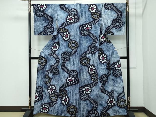 平和屋着物■極上 夏物 浴衣 有松鳴海絞り 流水舞花文 綿 逸品 未使用 CZAA3622s5