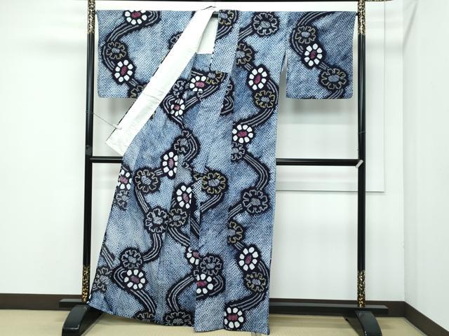 平和屋着物■極上 夏物 浴衣 有松鳴海絞り 流水舞花文 綿 逸品 未使用 CZAA3622s5