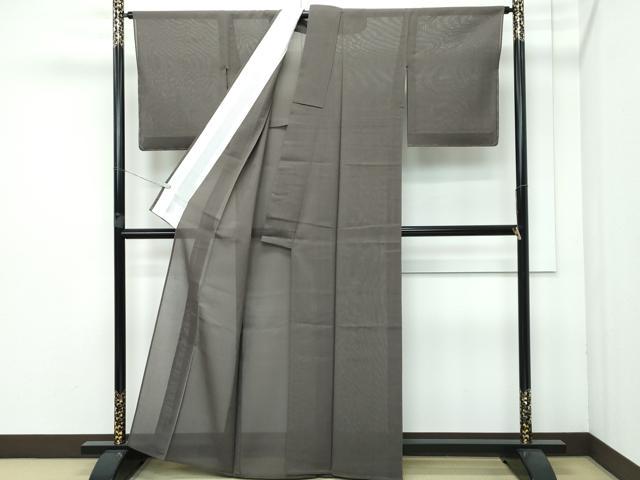 平和屋着物■極上 夏物 紗紬 色無地 海松茶色地 逸品 未使用 CZAA3633s5