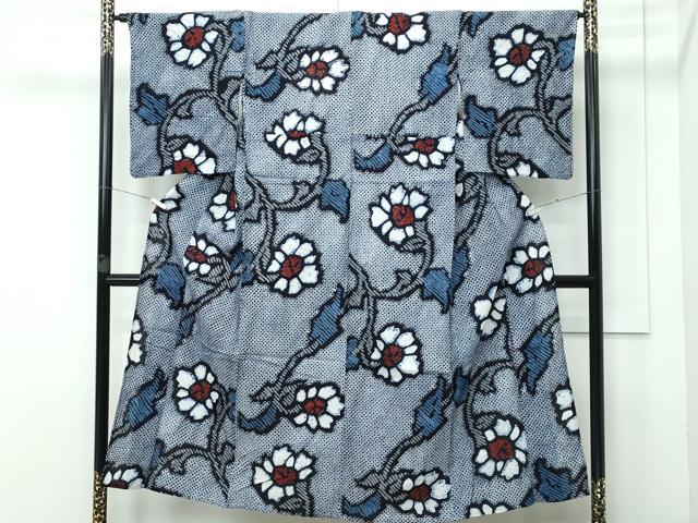 平和屋着物■極上 夏物 浴衣 有松鳴海絞り 枝花文 綿 逸品 CZAA3740s5