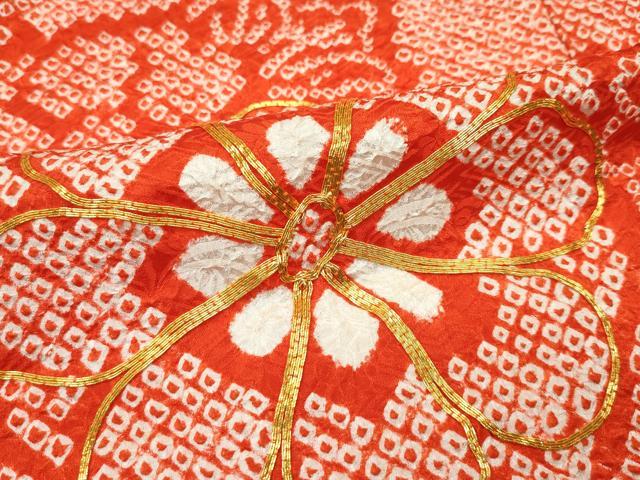 平和屋着物■極上 七五三 女の子 7歳 祝着 総絞り 駒刺繍 雲取り片輪車花文 そごう扱い 逸品 CZAA3762s5