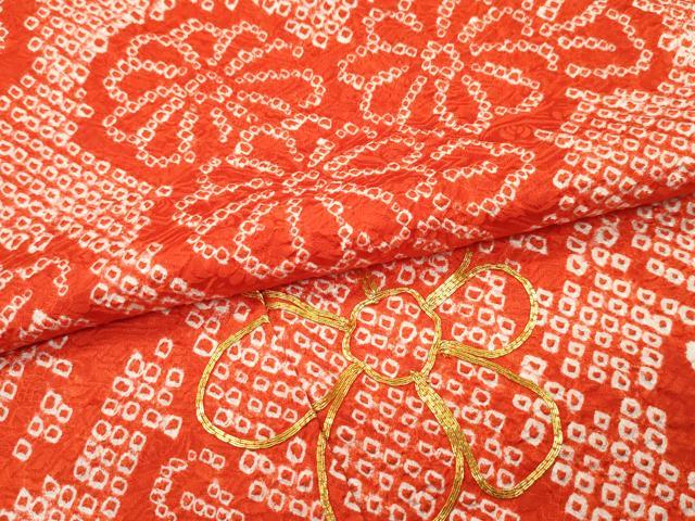 平和屋着物■極上 七五三 女の子 7歳 祝着 総絞り 駒刺繍 雲取り片輪車花文 そごう扱い 逸品 CZAA3762s5