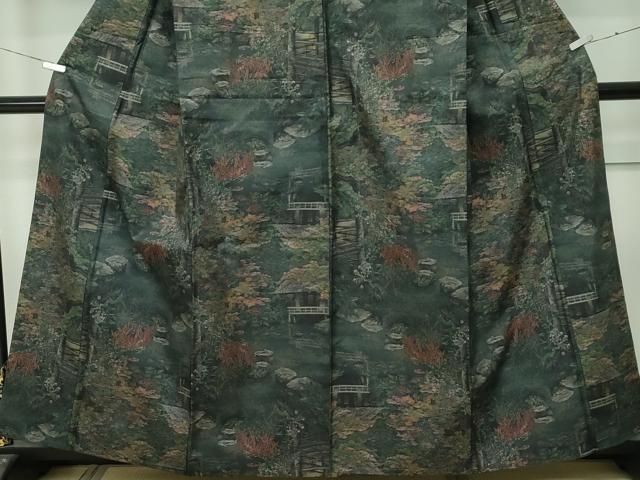 平和屋着物●極上 本場大島紬 9マルキ 総絣 風景文 逸品 CZAA3774s5