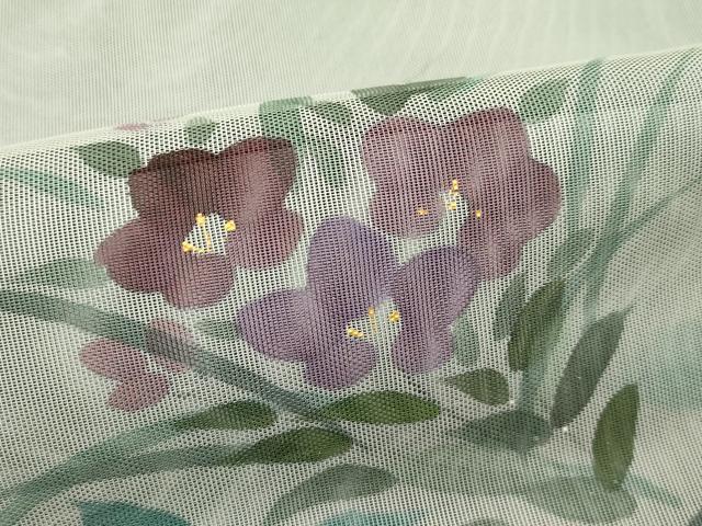 平和屋着物▽極上 訪問着 無双 紗袷 紗×紗 手描き 草花文 黒地 金彩 逸品 CZAA3775s5