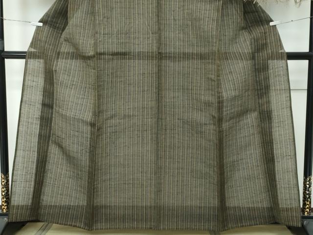 平和屋着物*極上 夏物 絹芭蕉 手織 縞 反端付き 逸品 CZAA3778s5