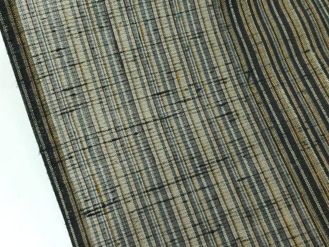 平和屋着物*極上 夏物 絹芭蕉 手織 縞 反端付き 逸品 CZAA3778s5